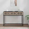Image de Table Console Noir 105x30x75 Cm Bois D'ingénierie Et Fer Vidaxl