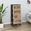 Image de vidaXL Buffet haut noir 40x30x95 cm bois dingénierie armoire armoire de rangement buffet haut armoire latérale armoire 352125
