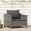 Image de Fauteuil De Jardin Avec Coussin En Polyrotin Gris Vidaxl