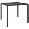 Image de Table de jardin - Marron - 90x90 cm - Poly rotin synthétique - 4 personnes