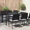 Image de Table De Jardin Noir 190 X 90 X 75 Cm Polyrotin Vidaxl