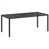 Image de Vidaxl table de jardin noir 190 x 90 x 75 cm polyrotin