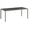 Image de Vidaxl table de jardin gris 190 x 90 x 75 cm polyrotin