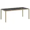 Image de Vidaxl table de jardin beige 190 x 90 x 75 cm polyrotin
