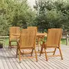 Image de Chaises De Jardin Inclinables Lot De 4 Bois Massif De Teck Vidaxl