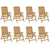 Image de Chaises De Jardin Inclinables Lot De 8 Bois De Teck Solide Vidaxl