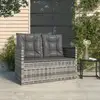 Image de Banc De Jardin Avec Coussins Gris 105 Cm Résine Tressée Vidaxl