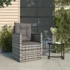 Image de Fauteuil De Jardin Avec Coussins Gris Résine Tressée Vidaxl