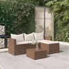 Image de vidaXL Salon de jardin Marron Résine tressée 362329
