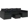 Image de Vidaxl salon de jardin 2 pcs avec coussins noir résine tressée