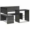Image de Vidaxl canapé de jardin avec table et coussins en forme de l gris