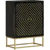 Image de Buffet Avec 2 Portes Noir Et Doré 55x30x75 Cm Manguier Vidaxl