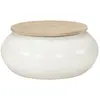 Image de Table Basse Blanc 51x51x27 Cm Bois De Manguier Massif Vidaxl