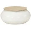 Image de vidaXL Table Basse Table dAppoint Ronde avec Base Bout de Canapé Meuble de Salon Salle de Séjour Intérieur Blanc Bois 352052