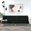 Image de Canapé-lit Avec Accoudoirs Noir Tissu Vidaxl
