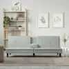 Image de Canapé-lit Avec Porte-gobelets Gris Clair Velours Vidaxl