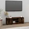 Image de Meuble Tv Avec Porte Chêne Fumé 102x30x36 Cm Vidaxl