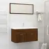 Image de Ensemble De Meubles De Salle De Bain 2 Pcs Chêne Marron Vidaxl
