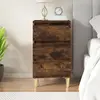 Image de Table De Chevet Chêne Fumé 40x35x70 Cm Bois D'ingénierie Vidaxl