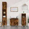 Image de Armoire De Bain Chêne Fumé 30x30x190 Cm Bois D'ingénierie Vidaxl
