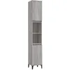Image de Armoire De Bain Sonoma Gris 30x30x190 Cm Bois D'ingénierie Vidaxl