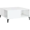 Image de Table Basse Blanc 80x80x36,5 Cm Bois D'ingénierie Vidaxl
