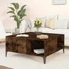 Image de Table Basse Chêne Fumé 80x80x36,5 Cm Bois D'ingénierie Vidaxl