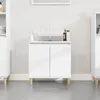 Image de vidaXL Meuble dévier blanc 58x33x60 cm bois dingénierie 821252