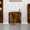 Image de Meuble D'évier Chêne Fumé 58x33x60 Cm Bois D'ingénierie Vidaxl