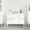 Image de Meuble D'évier Blanc 80x33x60 Cm Bois D'ingénierie Vidaxl