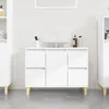 Image de vidaXL Meuble dévier blanc 80x33x60 cm bois dingénierie 821268
