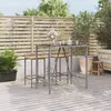 Image de Table De Bar Et Dessus En Verre Gris 110x70x110 Cm Poly Rotin Vidaxl