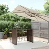 Image de Table De Bar Et Dessus En Verre Marron 145x80x110 Cm Poly Rotin Vidaxl