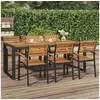 Image de Table de jardin et pieds en forme de u 200x90x75 cm bois acacia