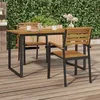 Image de vidaXL Chaises de jardin empilables 2pcs bois massif dacacia et métal 362014