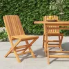 Image de vidaXL Chaises de jardin pliantes 2 pcs 47x47x89 cm bois massif teck 362757