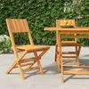 Image de vidaXL Chaises de jardin pliantes lot de 2 47x61x90cm bois massif teck 362759