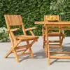 Image de Chaises De Jardin Pliantes Lot De 2 55x61x90cm Bois Massif Teck Vidaxl