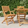Image de vidaXL Chaises de jardin pliantes lot de 2 55x62x90cm bois massif teck 362762