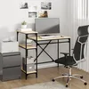 Image de Bureau Avec Étagères Chêne 105x50x90cm Bois D'ingénierie Et Fer Vidaxl