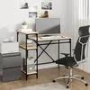 Image de vidaXL Bureau avec étagères chêne 105x50x90cm bois dingénierie et fer 826715