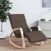 Image de Chaise À Bascule Marron Foncé Tissu Vidaxl