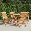 Image de Chaises De Jardin Pliantes Lot De 4 47x63x90cm Bois Massif Teck Vidaxl