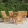 Image de Chaises Pliantes, Lot De 4, 56 X 63 X 90 Cm, En Bois De Teck Massif Vidaxl
