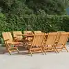Image de Chaises De Jardin Pliantes Lot De 8 61x67x90cm Bois Massif Teck Vidaxl