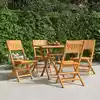 Image de Chaises De Jardin Pliantes Lot De 4 47x61x90cm Bois Massif Teck Vidaxl