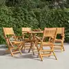 Image de Chaises De Jardin Pliantes Lot De 4 55x61x90cm Bois Massif Teck Vidaxl