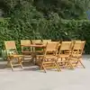 Image de Chaises De Jardin Pliantes Lot De 8 47x62x90cm Bois Massif Teck Vidaxl