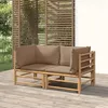Image de vidaXL Canapés dangle de jardin avec coussins taupe 2 pcs bambou 3155118