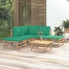Image de vidaXL Salon de jardin 6 pcs avec coussins vert bambou 3155143